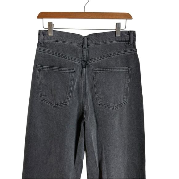 Zara The 90s High Rise Straight Leg Jeans In Sonora Washed Black Denim Womens 6 - Picture 5 of 11